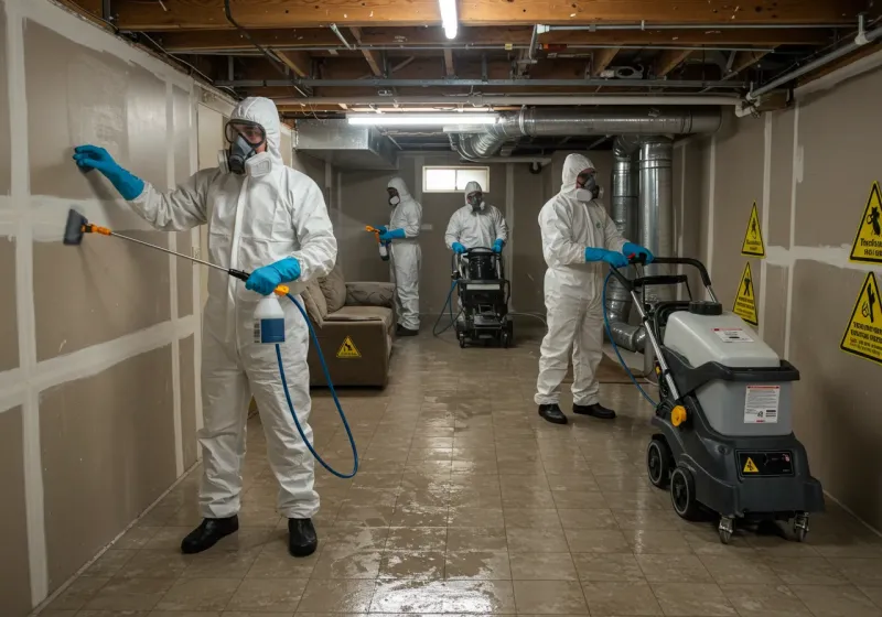 Basement Moisture Removal and Structural Drying process in Center, CO